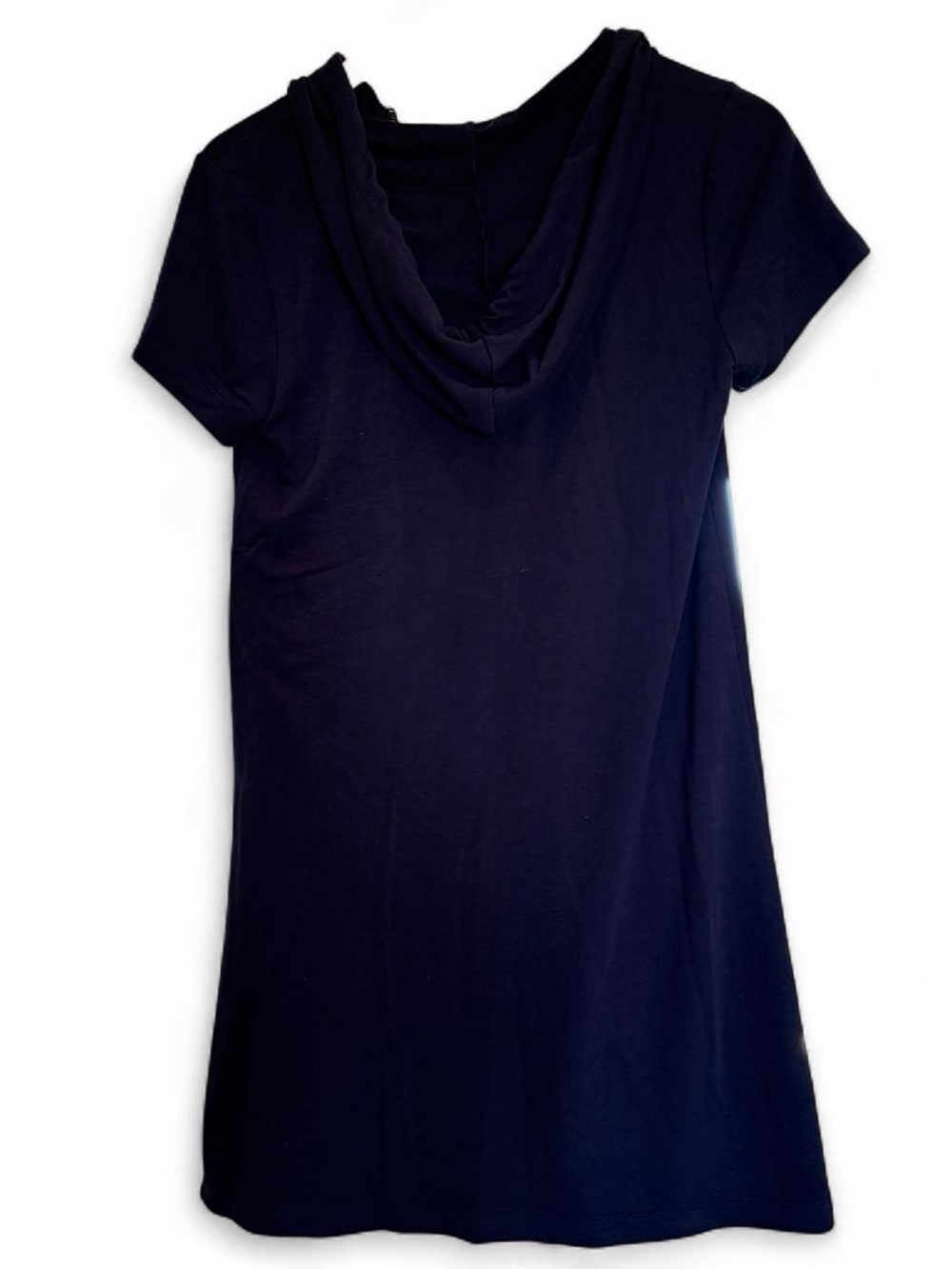 Cable & Gauge Short Sleeve Hooded Navy Mini Dress Cover-Up Small - Picture 3 of 4
